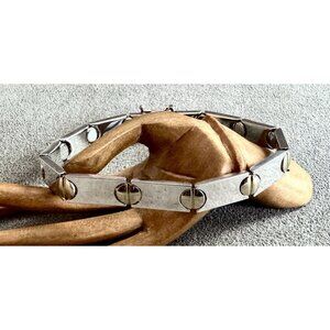 Vintage STERLING Silver  Vermeil Screw-Head LINK BRACELET  7.5" MILOR Italy